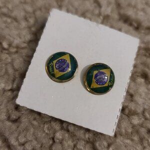 🎉 Brazilian Flag post Earrings 🎉